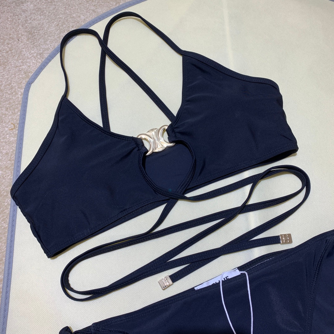 C Black Cut-out Bikini