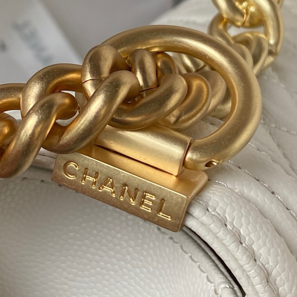 CC White & Gold Bag 25x18x8cm