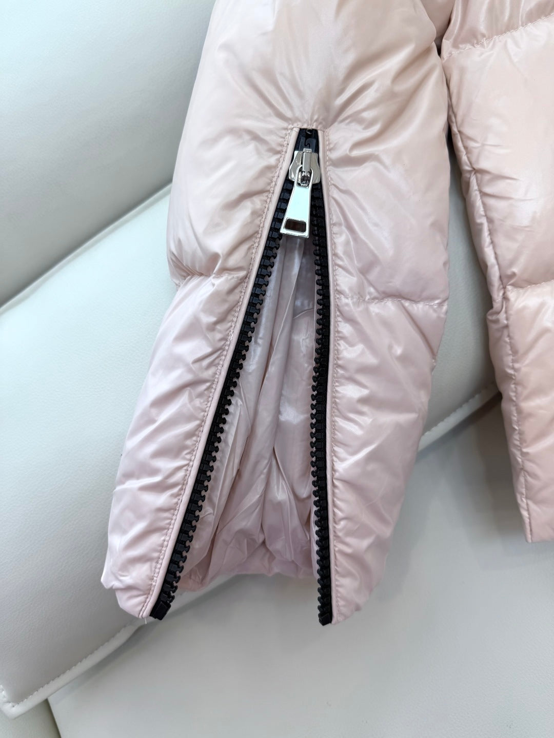 Pink Logo Hood Down Coat