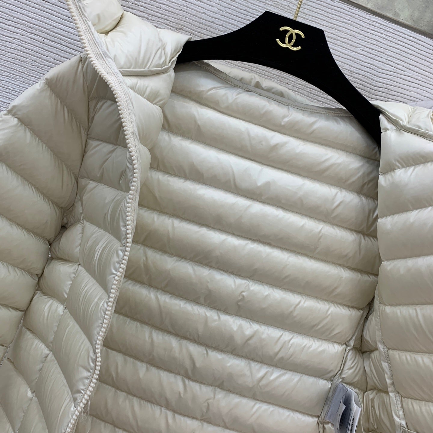 Cream Lightweight Down Coat