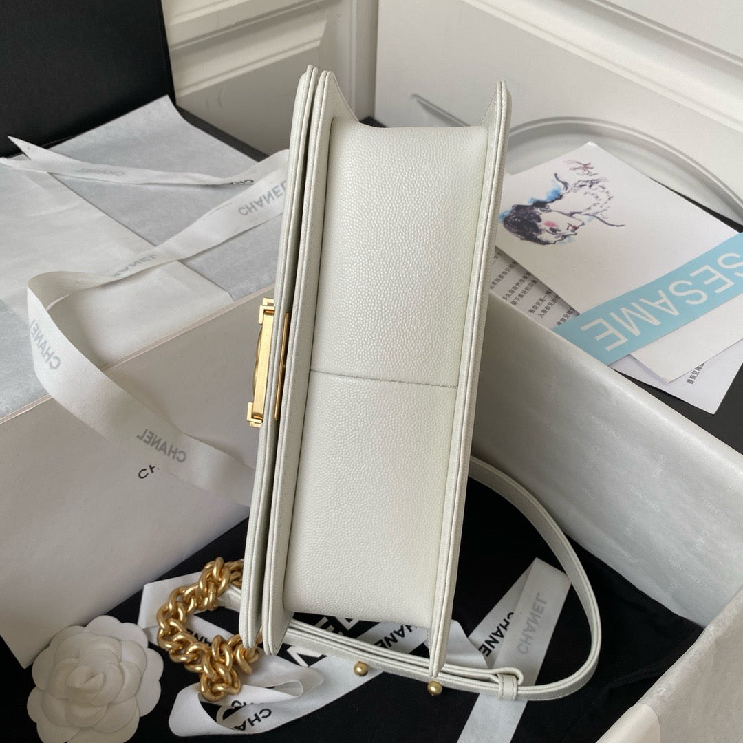 CC White & Gold Bag 25x18x8cm