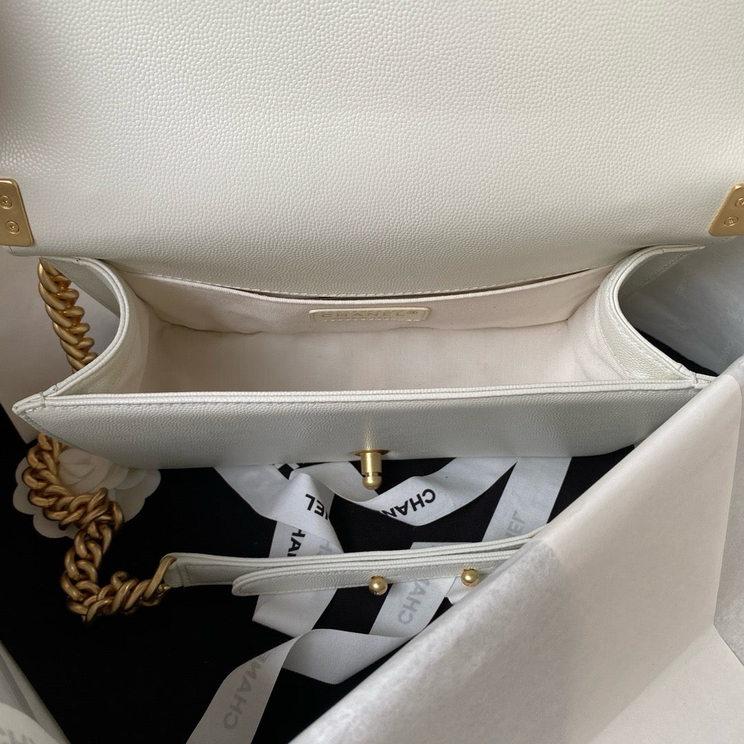 CC White & Gold Bag 25x18x8cm