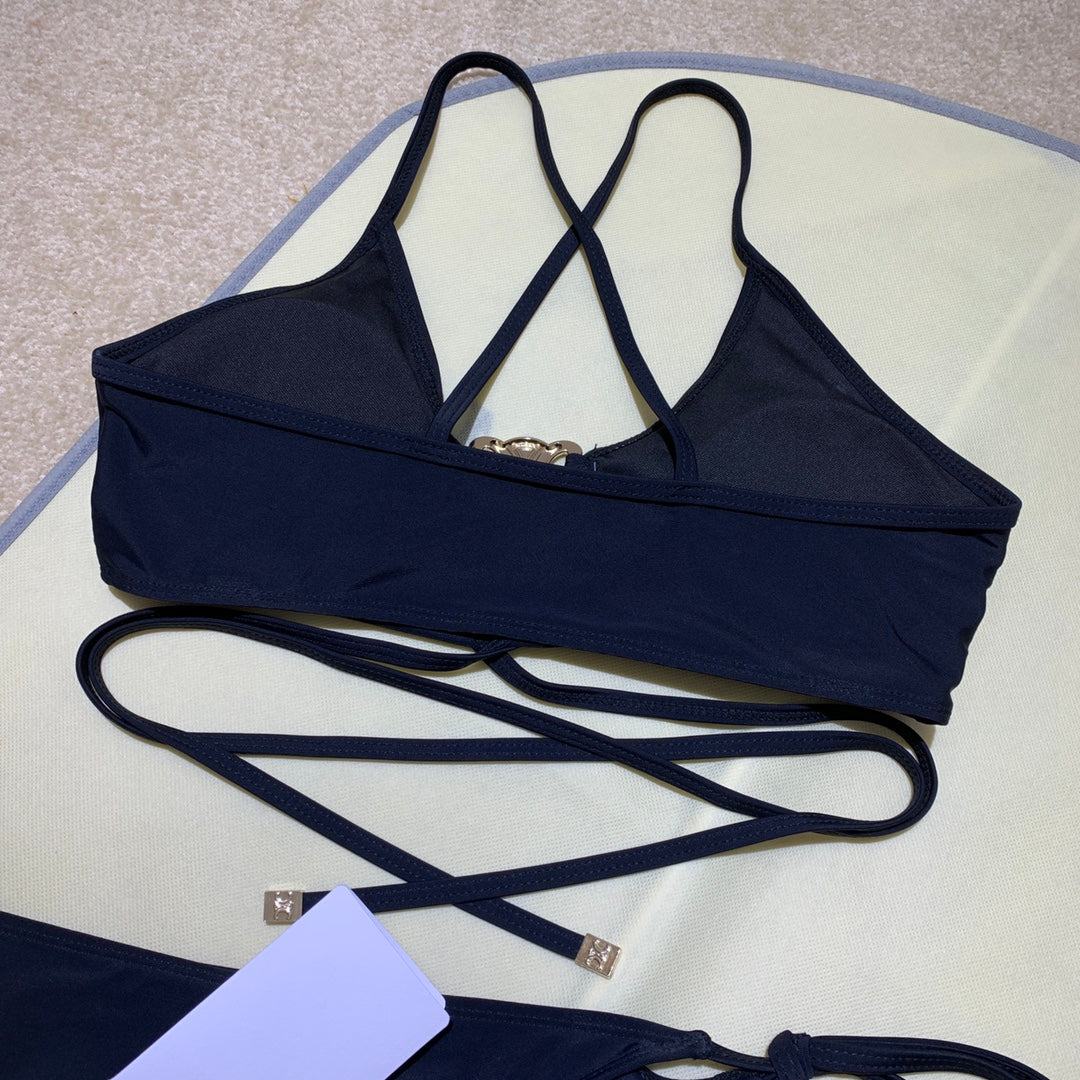 C Black Cut-out Bikini