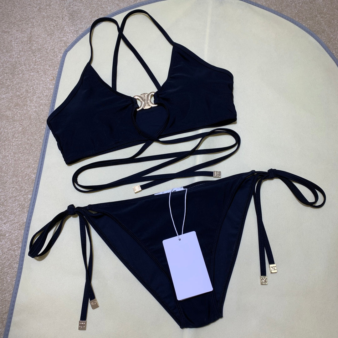 C Black Cut-out Bikini