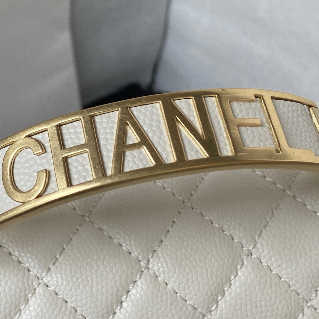 CC White & Gold Bag 25x18x8cm