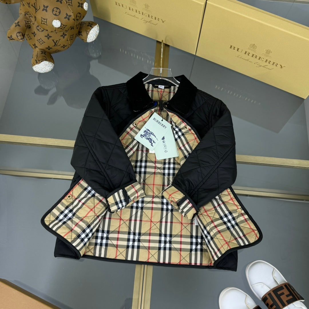 KIDS QUILTED COAT - BLACK