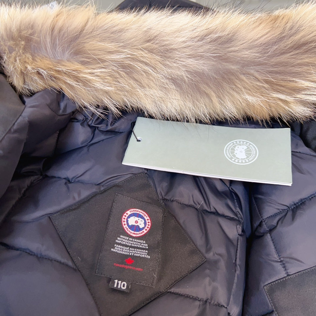 KIDS DOWN COAT - FLUFF HOOD BLACK