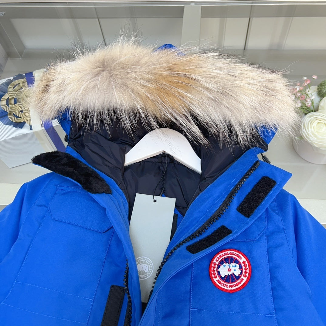 KIDS DOWN COAT- FLUFF HOOD BLUE