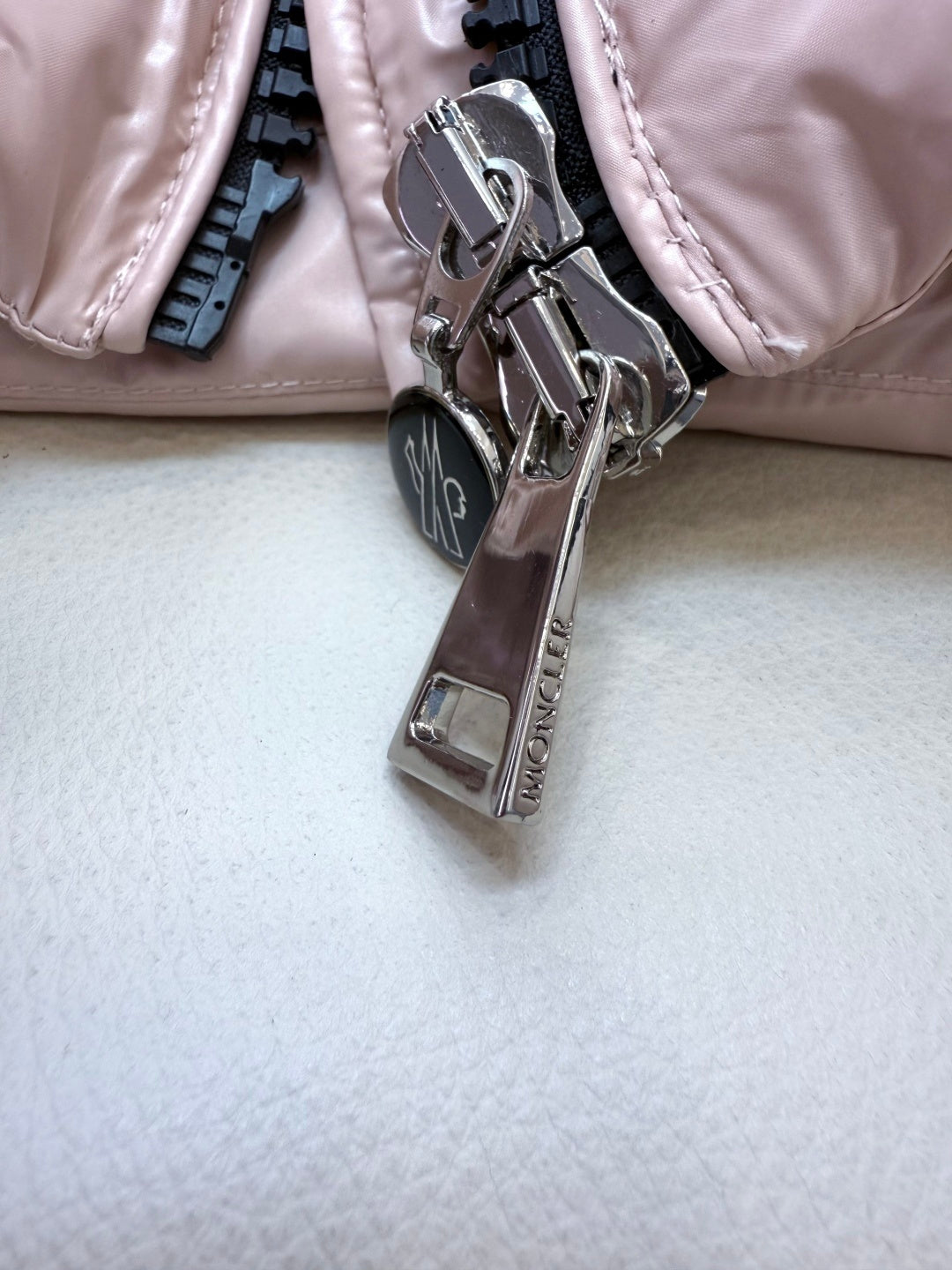 Pink Logo Hood Down Coat