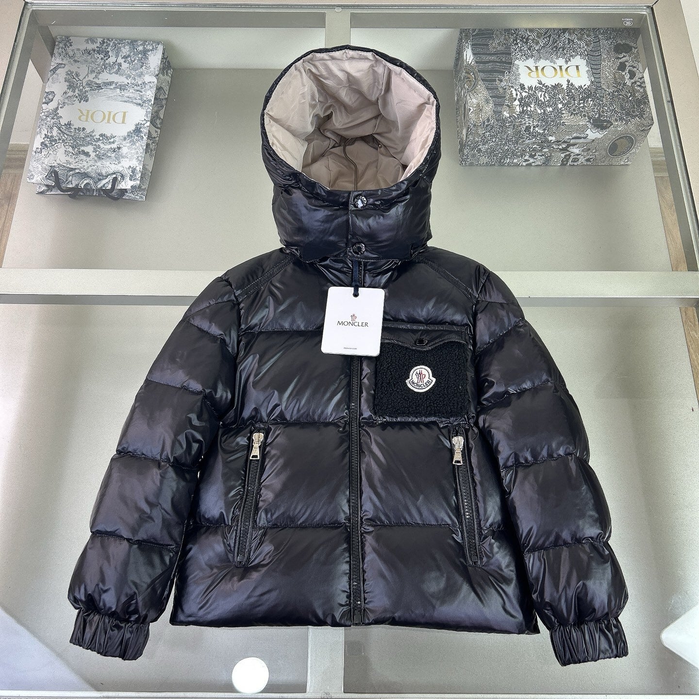 KIDS TEDDY PATCH LOGO DOWN COAT