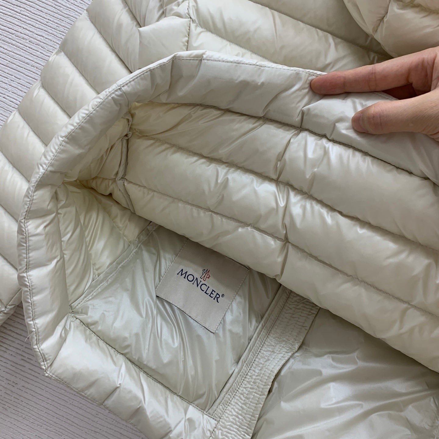 Cream Lightweight Down Coat