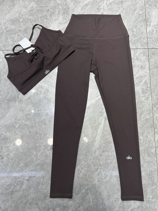 A Active Leggings Set Brown