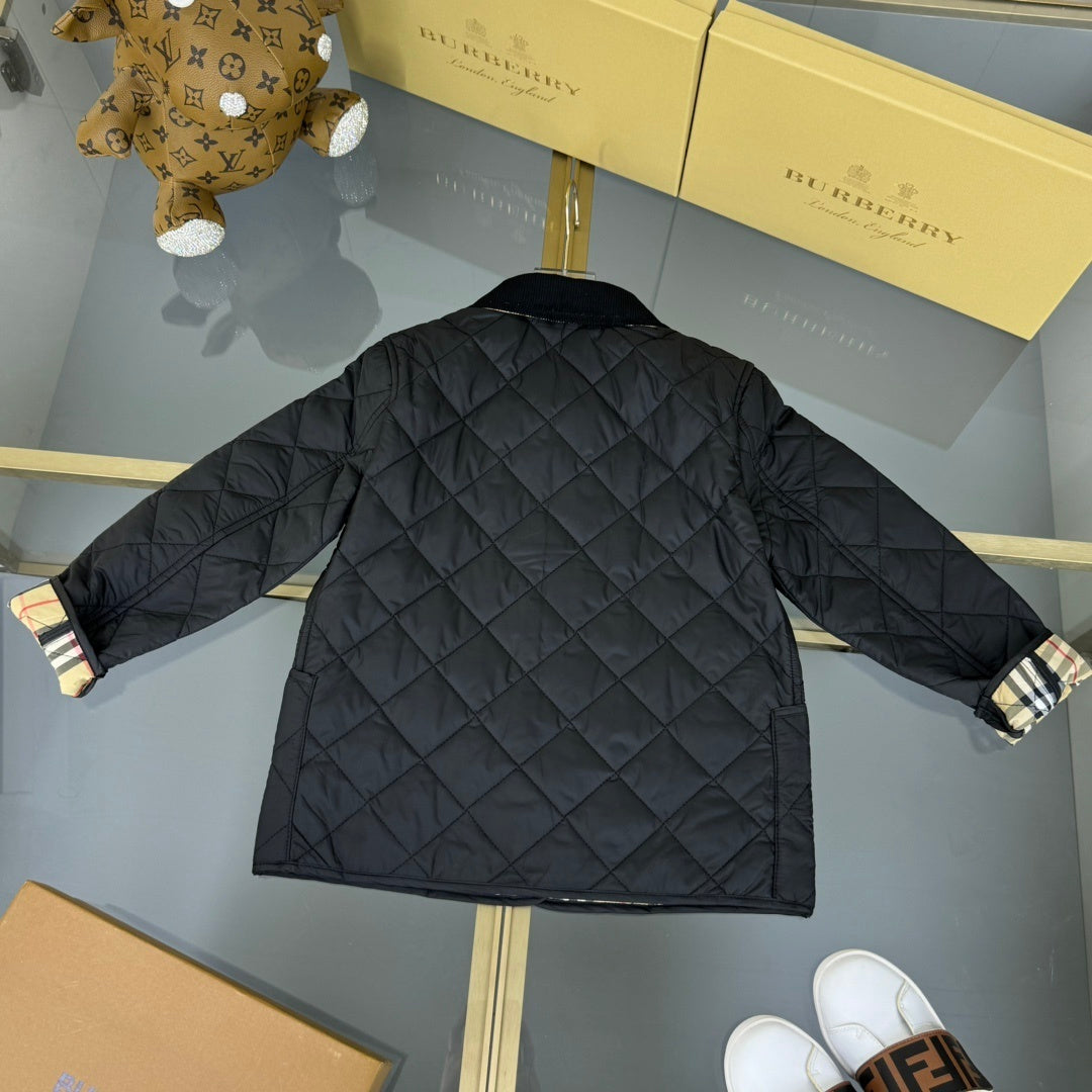 KIDS QUILTED COAT - BLACK