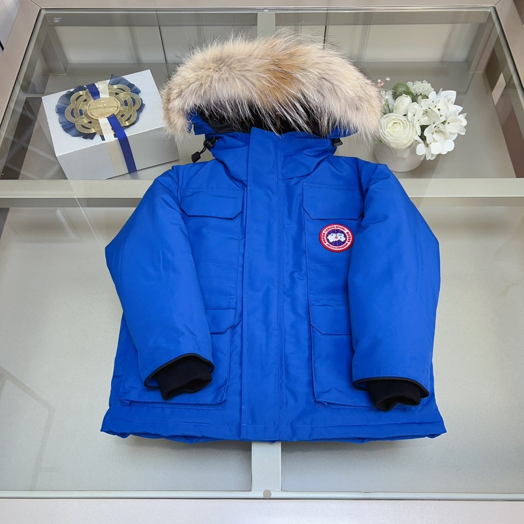 KIDS DOWN COAT- FLUFF HOOD BLUE