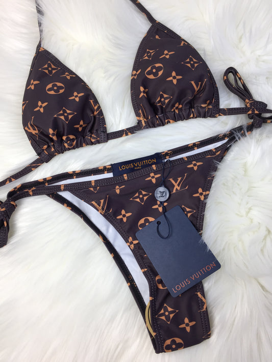 LV Brown & Gold Bikini