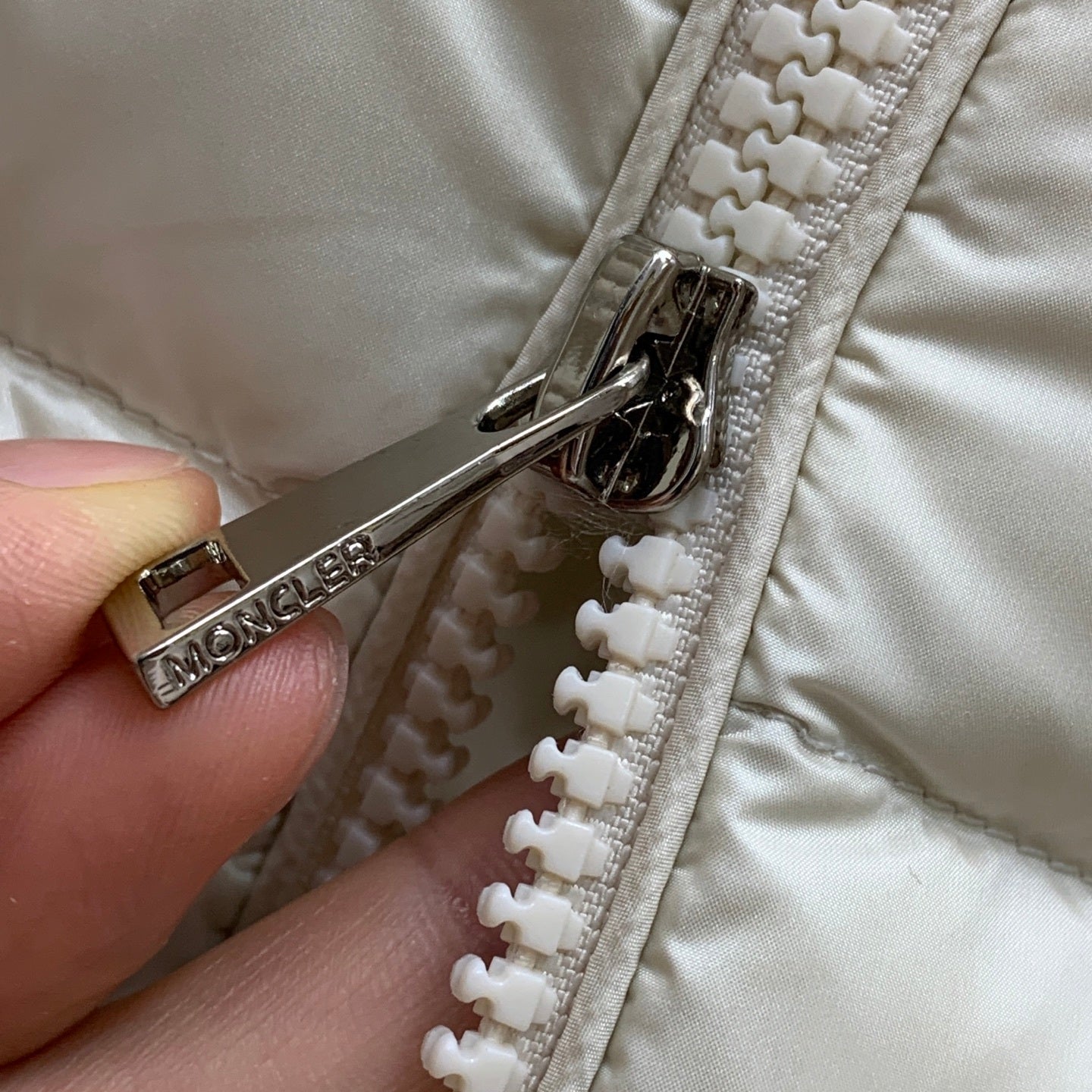 Cream Lightweight Down Coat