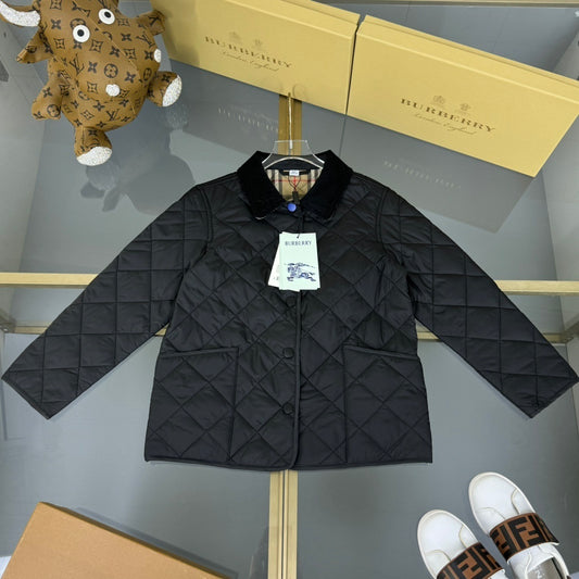 KIDS QUILTED COAT - BLACK