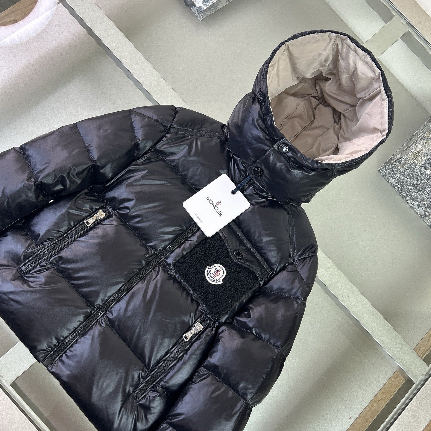 KIDS TEDDY PATCH LOGO DOWN COAT