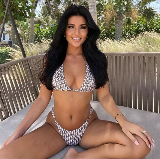 D Brown & White Bikini
