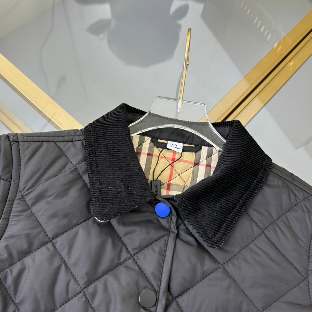 KIDS QUILTED COAT - BLACK