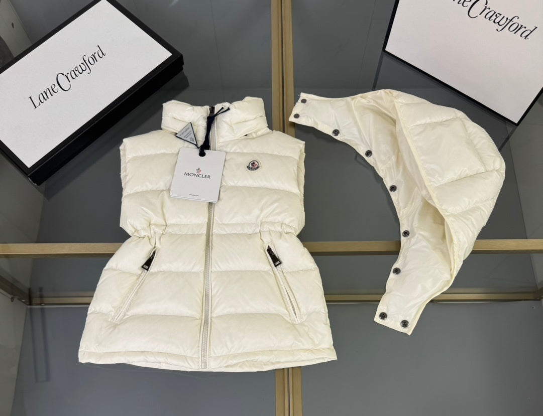 KIDS DOWN BODY WARMER - CREAM