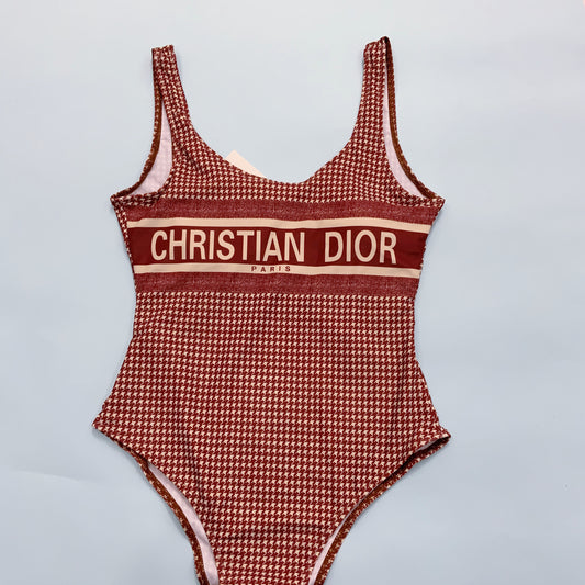 D Brown & Burgundy Swimsuit
