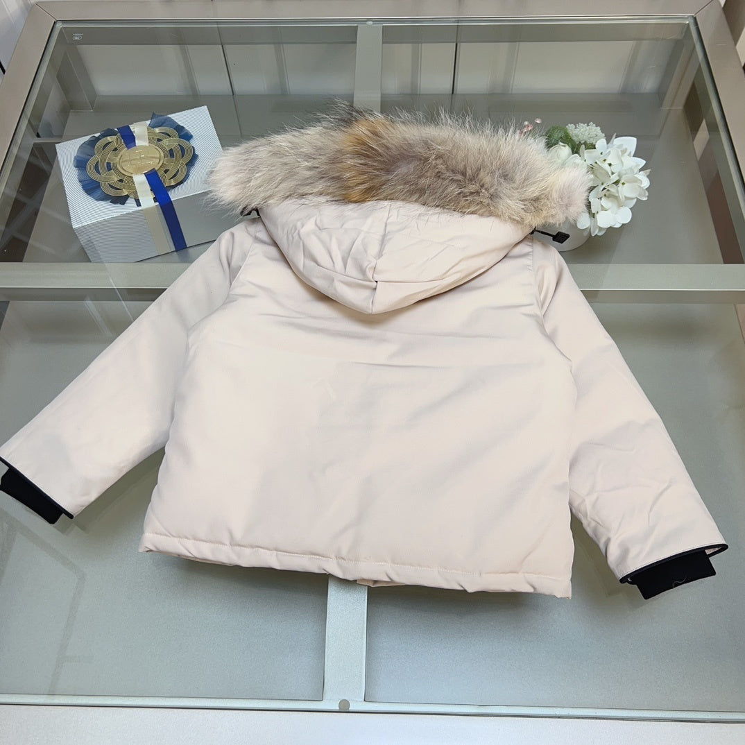 KIDS DOWN COAT - FLUFF HOOD CREAM