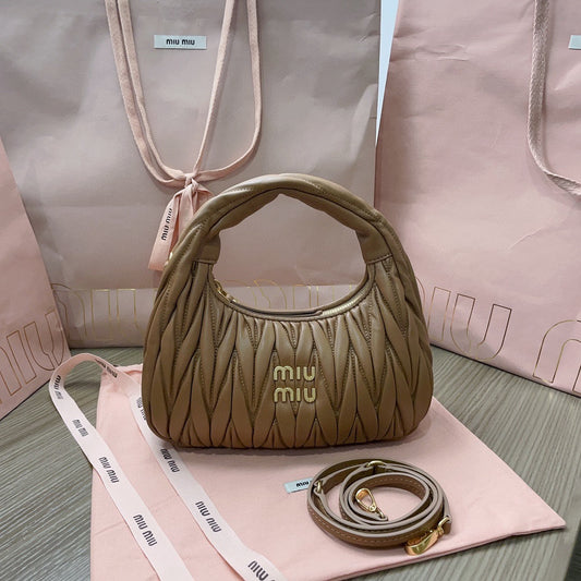 MM Clutch Handbag Brown