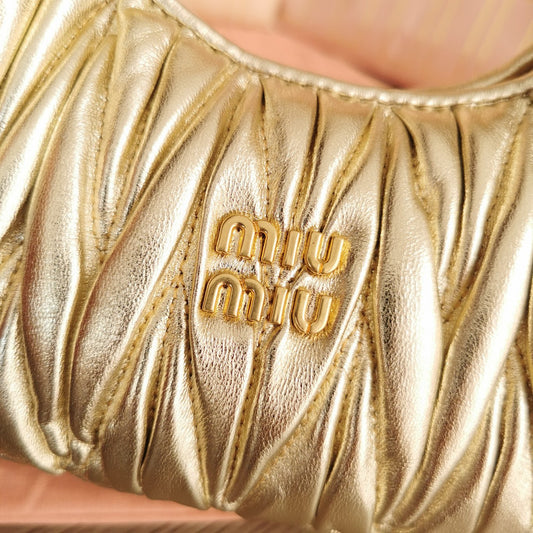 MM Clutch Handbag Gold