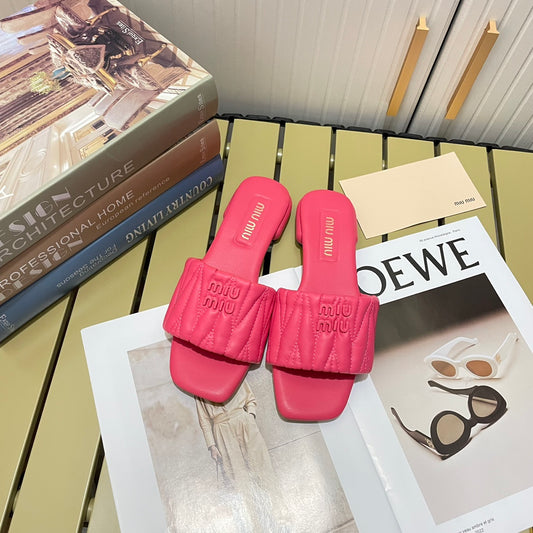 MM Leather Slides Pink