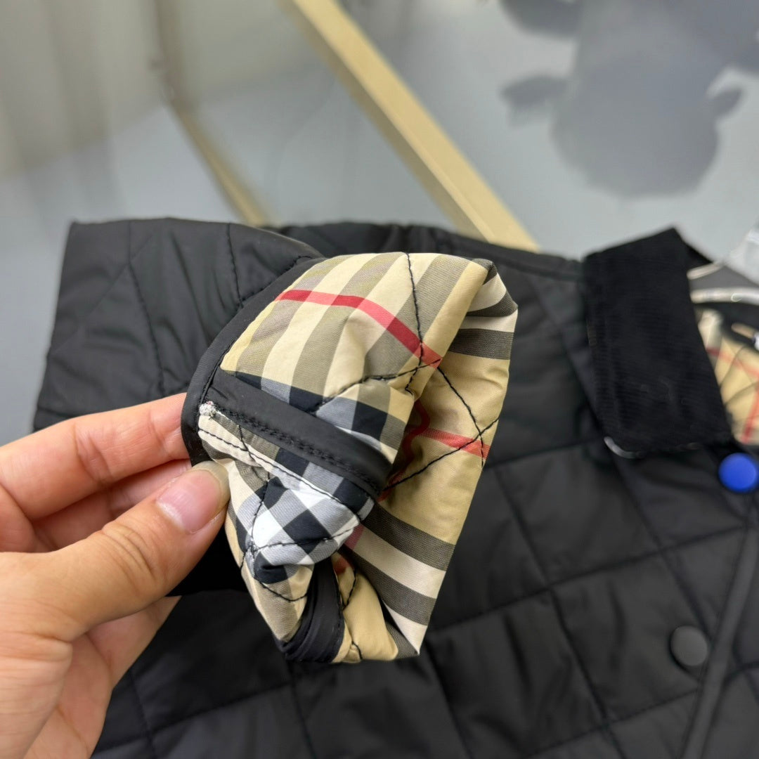 KIDS QUILTED COAT - BLACK