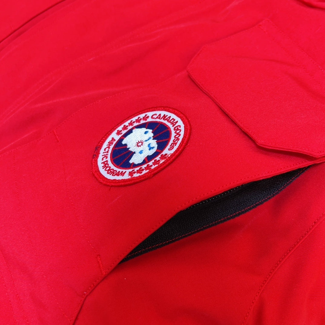 KIDS HIGH SHINE DOWN COAT- FLUFF HOOD RED