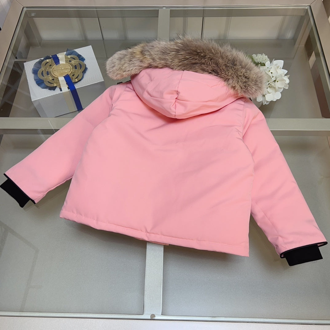 KIDS DOWN COAT- FLUFF HOOD PINK