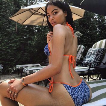D Blue & Orange Bikini