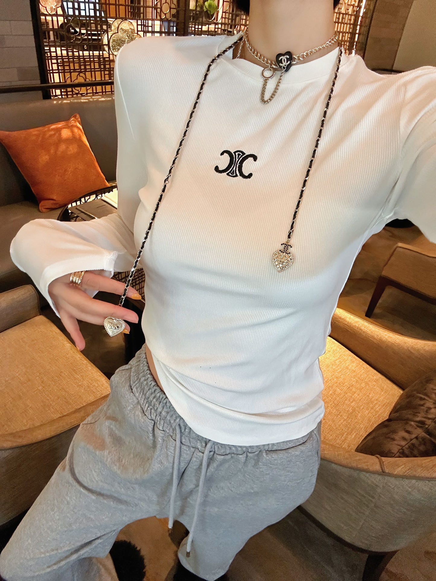 C Ribbed Logo Top