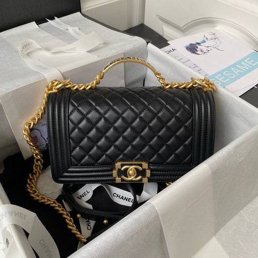 CC Black & Gold Bag 25x18x8cm